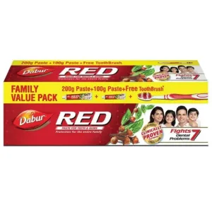 Dabur Red Toothpaste (200 + 100) g (With Free Toothbrush)