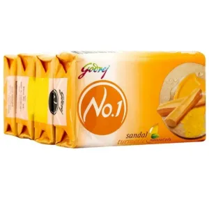 Godrej No.1 Sandal and Turmeric Bath Soap 150 g (Pack of 4)