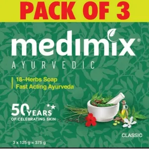 Medimix Ayurvedic 18-Herbs Classic Soap 125 g (Pack of 3)