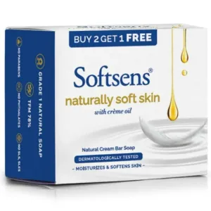Softsens Naturally Soft Skin Natural Cream Bar Soap 100 g (Buy 2 Get 1 Free)