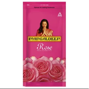 Mangaldeep Rose Ziplock Puja Agarbatti 108 pcs
