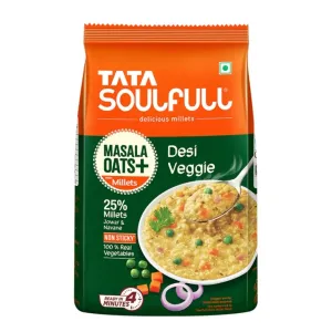 Tata Soulfull Masala Oats+, Tasty Snack with Millets, Desi Veggie Pouch (500 g)