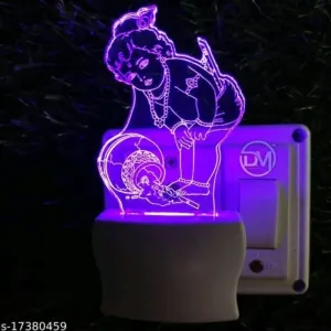 3D Illusion LED Night Light With 7 LED Color Changing For Bedroom Decoration (Makhan Chor)