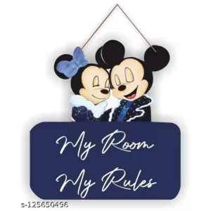 Brothers Creation My Room My Rules Beautiful Wooden Fancy Wall Hanging And Decoration Item
