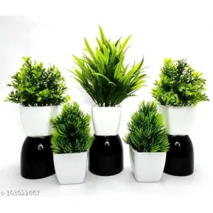 AKP 5-Piece Realistic Artificial Plant Set for Home Decor and Living Room - Perfect Gift 