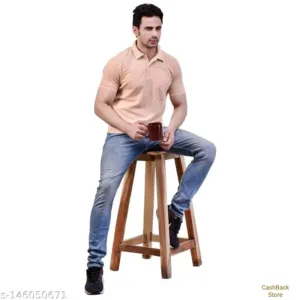 SMAN Men's Contrast and Plain Collar Polo T-Shirt Regular Fit Half Sleeves with