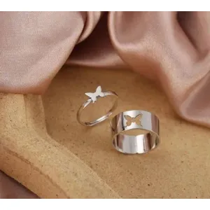 Couple butterfly ring