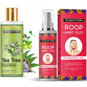 Top Quality Store Tea Tree & Natural Face Wash & Roop Amrit Cream Acne & Pimples For Men & Women