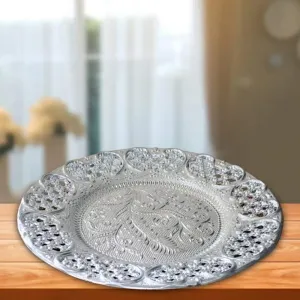 Silver Puja Thali (8 inch)