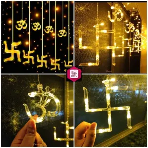 6*6 OM Swastik Curtain Light With Different Flashing Modes