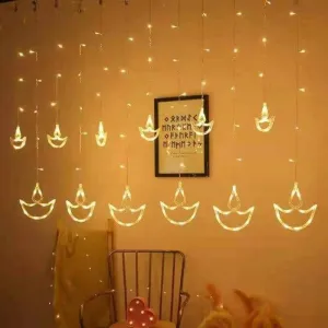 6*6 Diya Curtain Light With Different Flashing Mode 🪔🪔