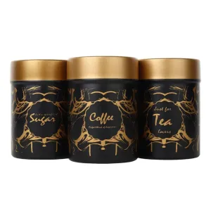 Black Color Coated Abstract Design Container