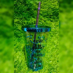 Glitter Sipper With Straw Big Size