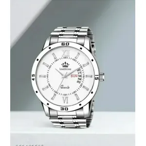 Men stylish silver metal watch