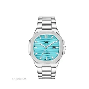 Men cool bule silver watch