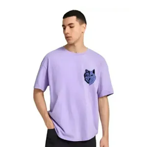 Men wolf both side print t-shirt