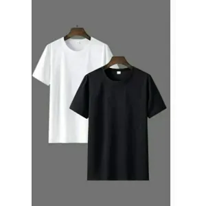 Men plain black and white t-shirt