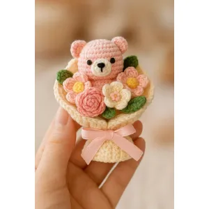 Mini Teddy crochet bouquet 