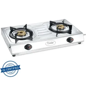Prestige Prime Stainless Steel Manual Gas Stove (2 Burners)