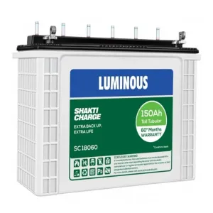 LUMINOUS 60 Months Warranty Tubular Inverter Battery (150 Ah, Shakti Charge SC18060 Tall)