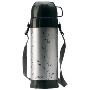 MILTON Eiffel 1000 Insulated Hot or Cold Flask ml Flask (Pack of 1, Black, Grey, Plast