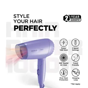 HAVELLS HD 1855 Hair Dryer (1000 W, Purple)