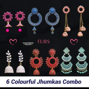 6 Colourful Jhumkas Special Combo