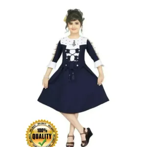 Stylish Net Self Design Frocks For Girls Pack Of 1