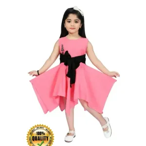 Pink Hemline Cotton Blend Dress