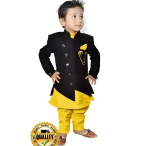 Stylish Fancy Silk Blend Self Pattern Clothing Set For Boys