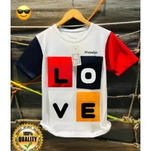 Printed Love White Tshirt


