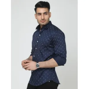 Mens shirt black, dotted