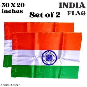 JAGADAMBA MART Set of 2 Indian National Flags 30X20 inches