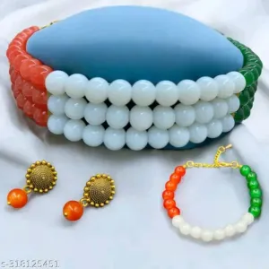 ADF Traditional Tricolor Jewellery Set