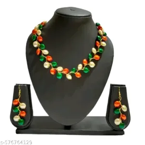 PRAGATI EMPORIUM Uttarai Handmade Pearl Jewellery Set