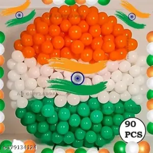 GGC Tiranga Tricolor Balloons - 90 pcs