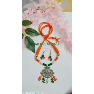 AK CREATION Handmade Independence Day Choker Necklace Set