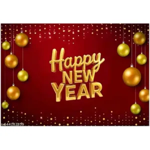 PIYU HOME FURNISHINGS Happy New Year Backdrop Party Decoration