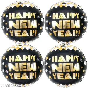 AMF INDIA pack of 4 Happy New Year Foil Balloons