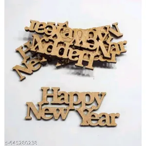 ALIYA PRODUCTS Happy New Year Wooden Sign Cutout Decoration