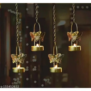 GiftZilla Hanging Butterfly Tealight Candle Holders - Pack of 4