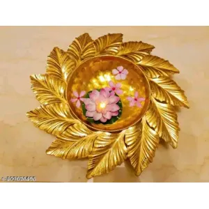 Metal Daze Rose Shape Diwali Urli Pot