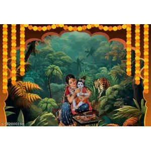 Yashoda Krishna Wall Printed Backdrop