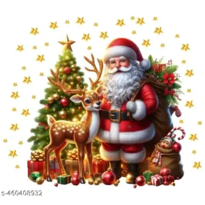 HETSHREE DECOR Santa Claus Christmas Wall Decoration Sticker