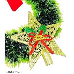 TRISHA MEGA MART Christmas Tree Topper Star Golden for Tree Decoration 