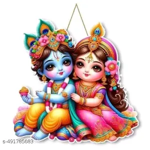 SHREE RADHE AND FRAMES Cute Lord Krishna Wall Hanging