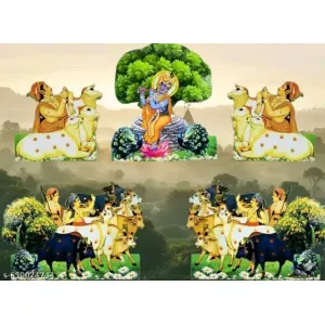 ROJ CREATIONS Wooden MDF Gaucharan Leela
