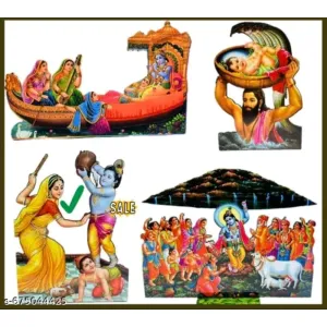 ROJ CREATIONS Wooden MDF Cutouts of 4 Leelas