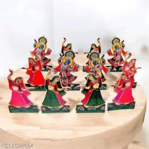 NEWKRA Wooden MDF Krishna with Radha and Gopis