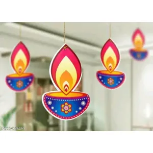Paper Hanging Deepak for Diwali Decoration - Set of 10pcs
